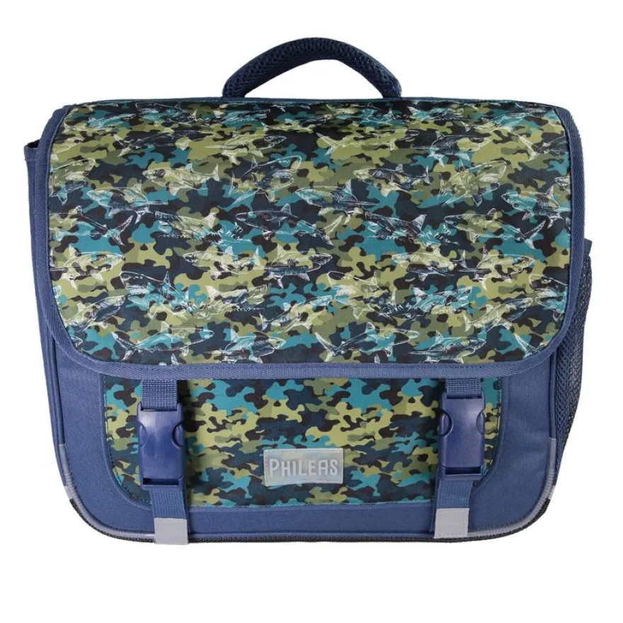 Cartable Phileas - 38cm - 2 compartiments - marine - Bagtrotter