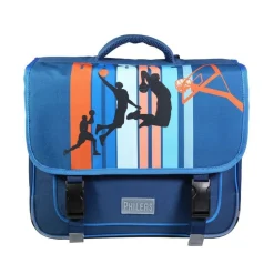 Cartable Phileas Basket 38 cm - 2 compartiments - bleu - Bagtrotter