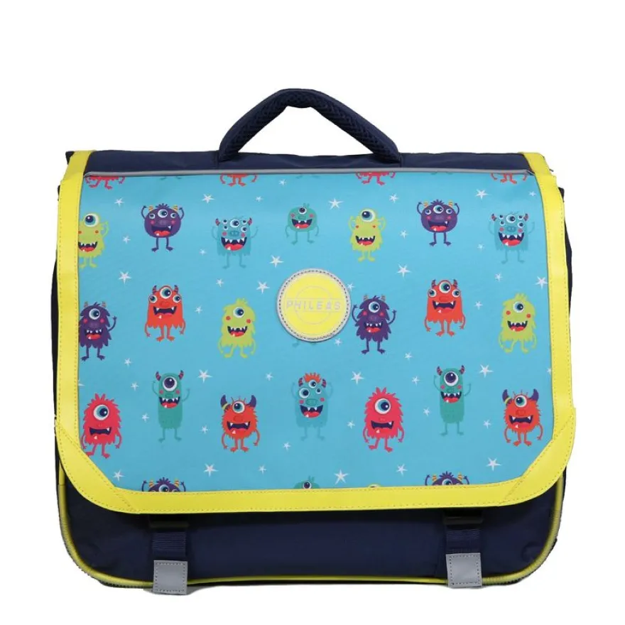 Cartable Phileas Monstres 38 cm - 2 compartiments - bleu - Bagtrotter