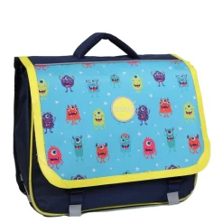 Cartable Phileas Monstres 38 cm - 2 compartiments - bleu - Bagtrotter