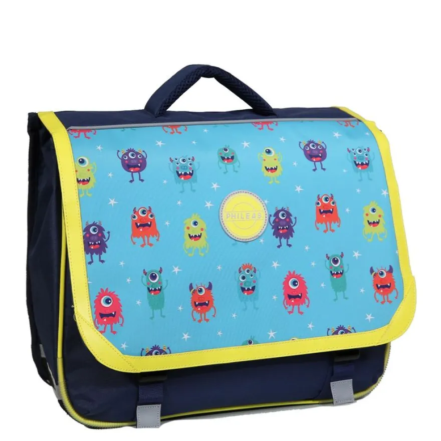 Cartable Phileas Monstres 38 cm - 2 compartiments - bleu - Bagtrotter