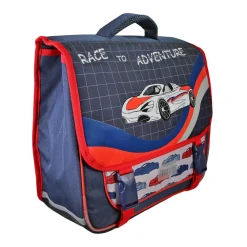 Cartable Phileas Voiture - 38 cm - 2 compartiments - Marine - Bagtrotter