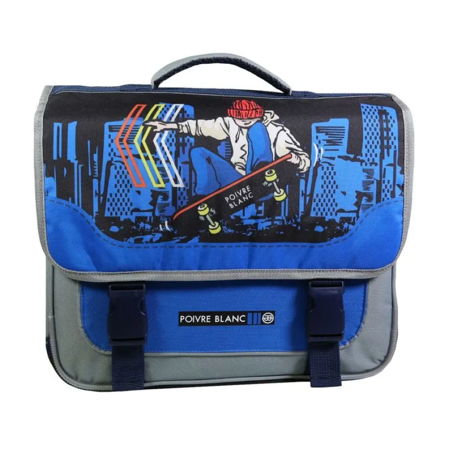 Cartable Poivre Blanc skate 38 cm - 2 compartiments - bleu - Bagtrotter