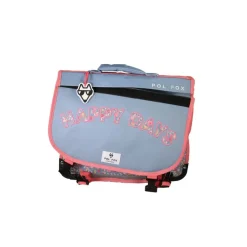 Cartable réversible 38 cm Happy Jean - 2 compartiments - Bleu - Pol Fox