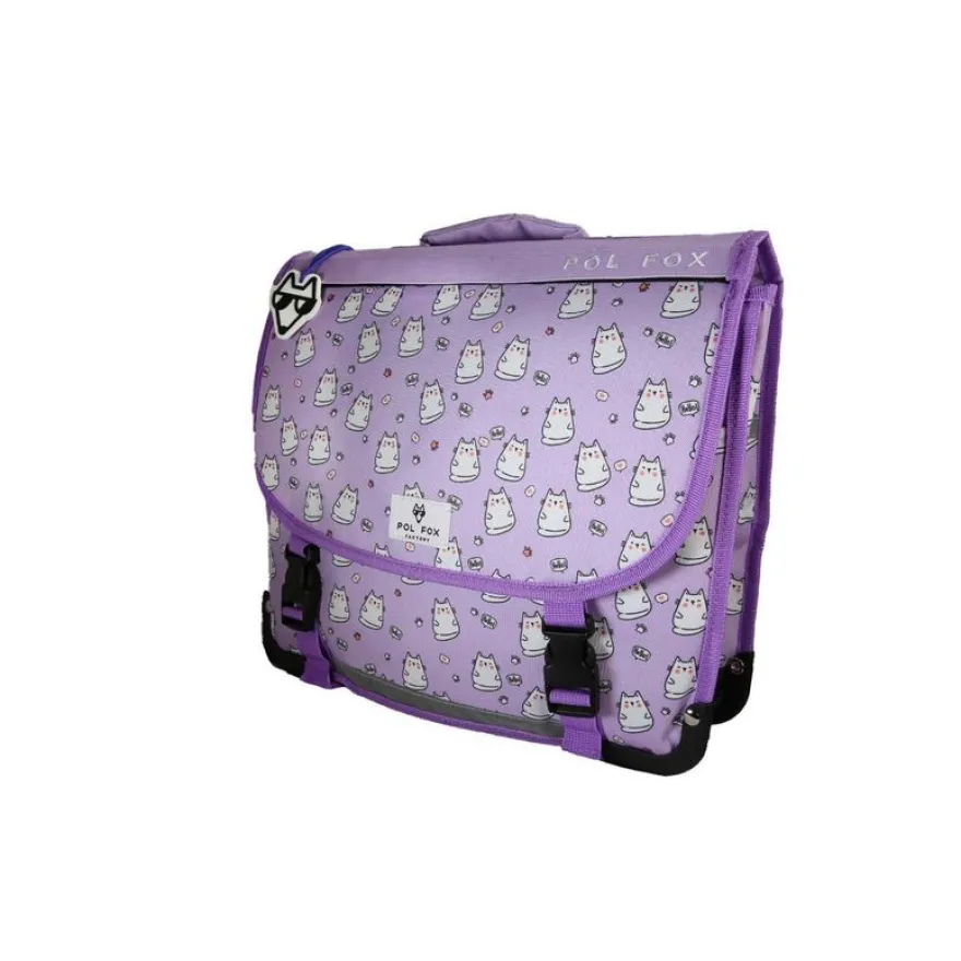 Cartable réversible 38 cm Hello - 2 compartiments - Violet - Pol Fox