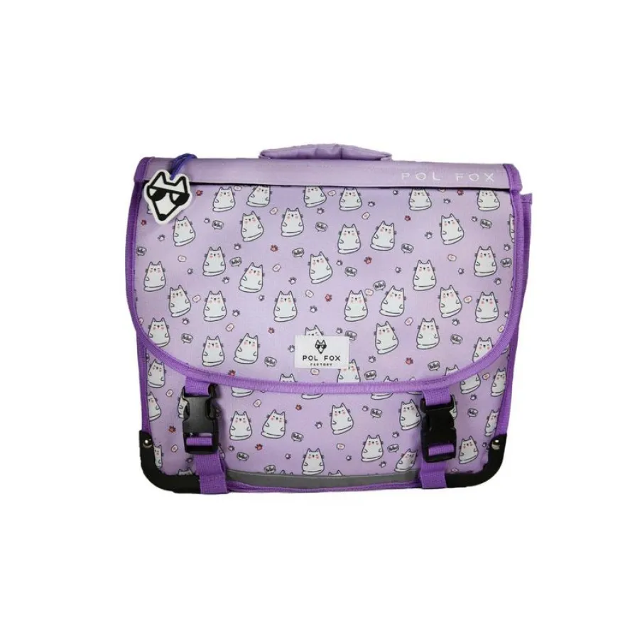Cartable réversible 38 cm Hello - 2 compartiments - Violet - Pol Fox