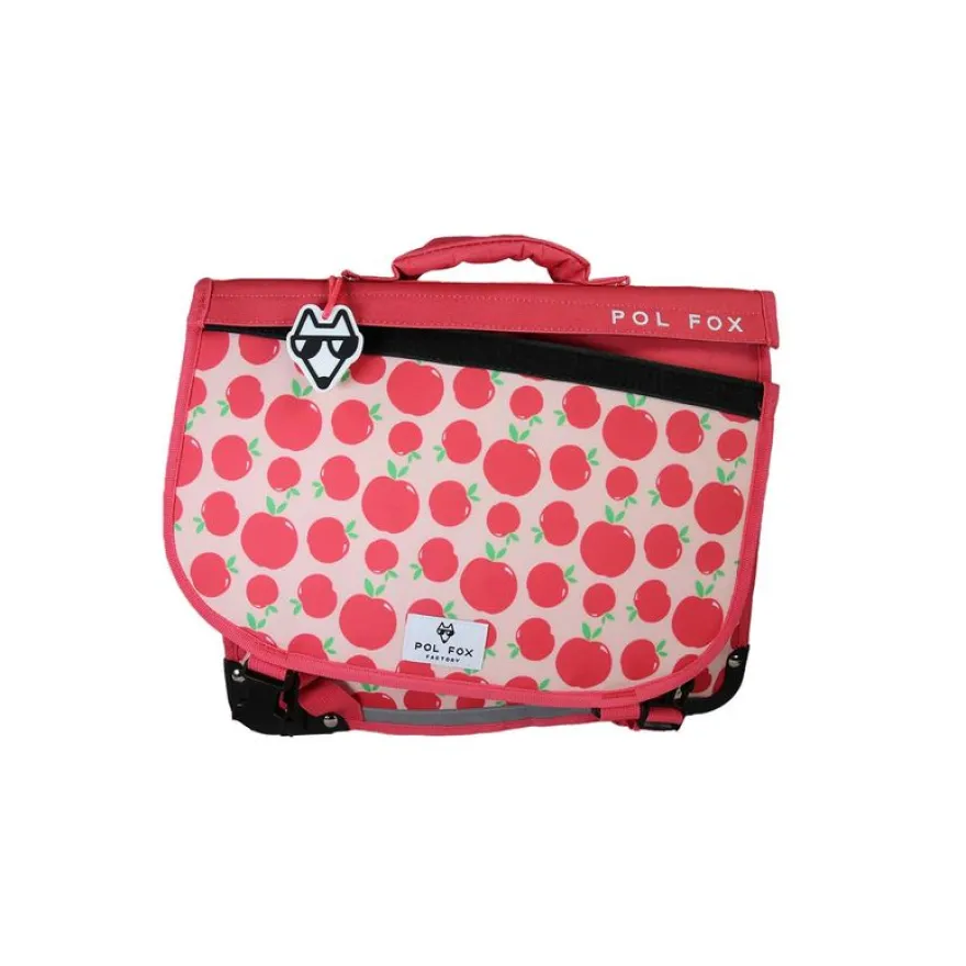 Cartable réversible 38 cm Pom Pom - 2 compartiments - Rouge - Pol Fox