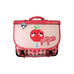 Cartable réversible 38 cm Pom Pom - 2 compartiments - Rouge - Pol Fox