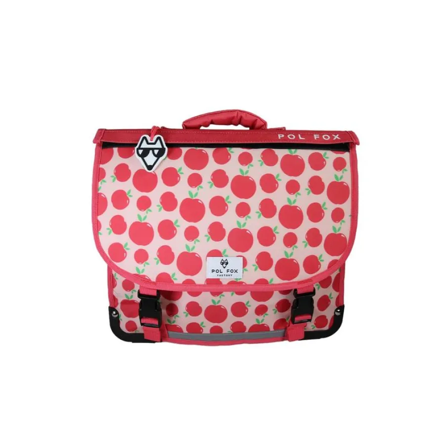 Cartable réversible 38 cm Pom Pom - 2 compartiments - Rouge - Pol Fox