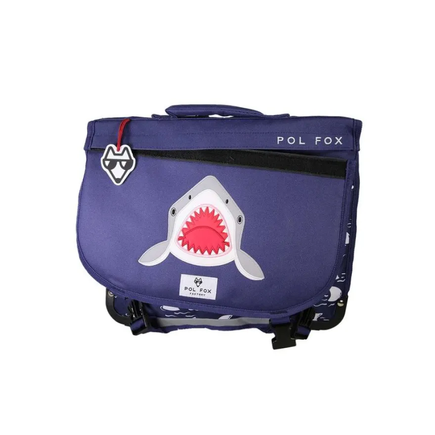Cartable réversible 38 cm Shark - 2 compartiments - Marine - Pol Fox