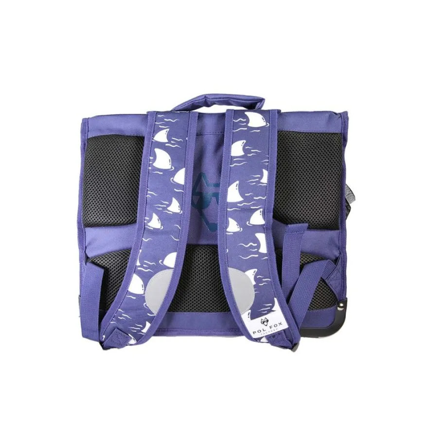 Cartable réversible 38 cm Shark - 2 compartiments - Marine - Pol Fox