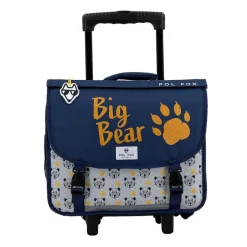 Cartable réversible à roulettes Bear 38 cm - 2 compartiments - ourson - Pol Fox