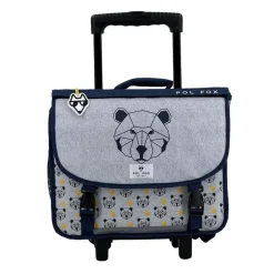 Cartable réversible à roulettes Bear 38 cm - 2 compartiments - ourson - Pol Fox
