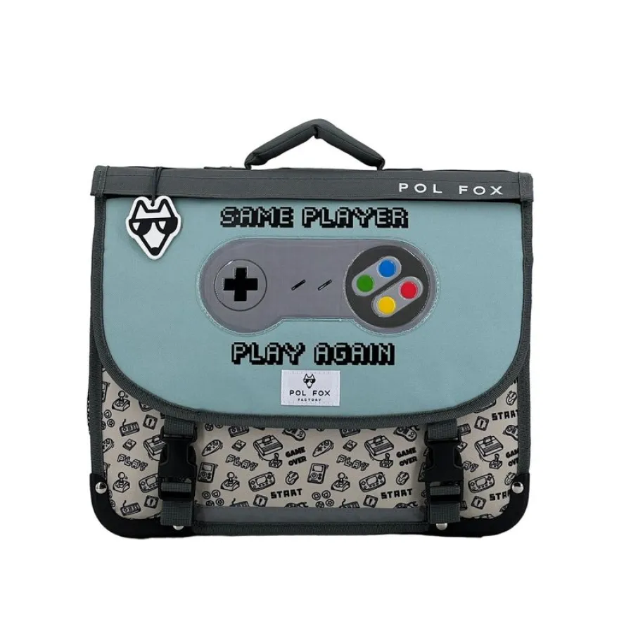 Cartable réversible Gamer 38 cm - 2 compartiments - Pol Fox