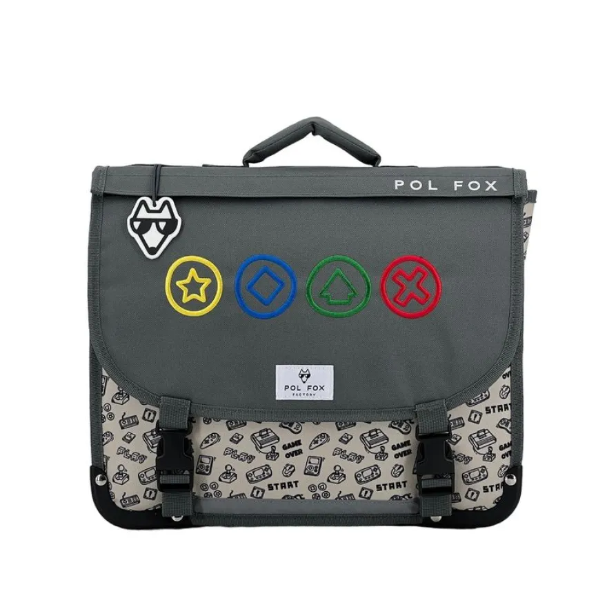 Cartable réversible Gamer 38 cm - 2 compartiments - Pol Fox