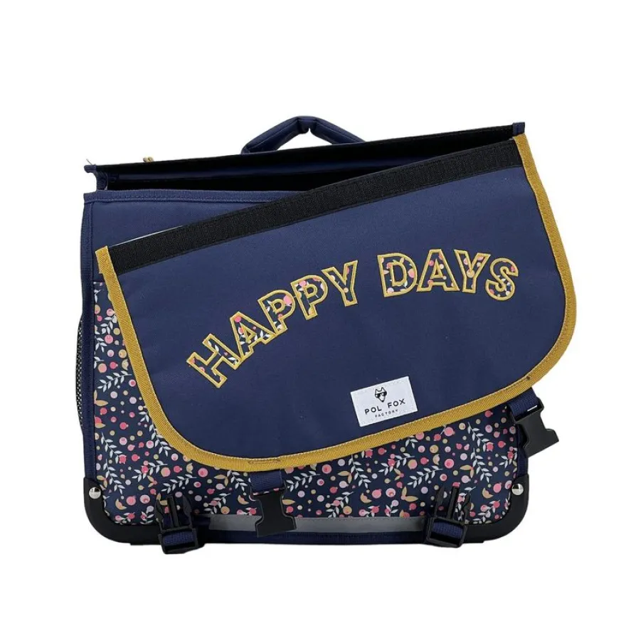 Cartable réversible Happy Blue 41 cm - 2 compartiments - liberty - Pol Fox