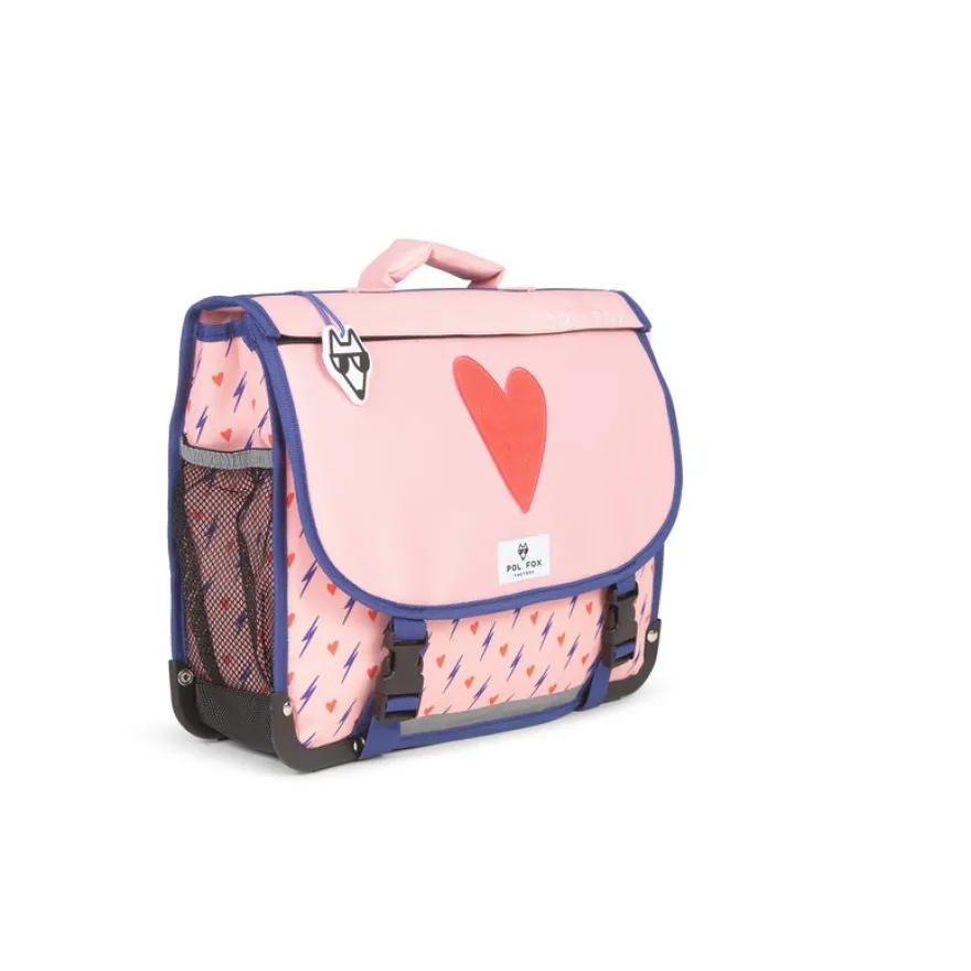 Cartable réversible Heart - 38 cm - 2 compartiments - rose - Pol Fox