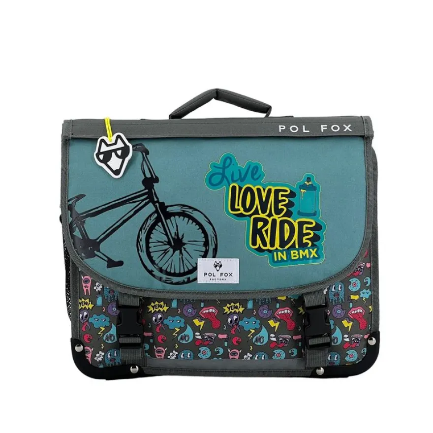 Cartable réversible Ride 41 cm - 2 compartiments - vélo - Pol Fox