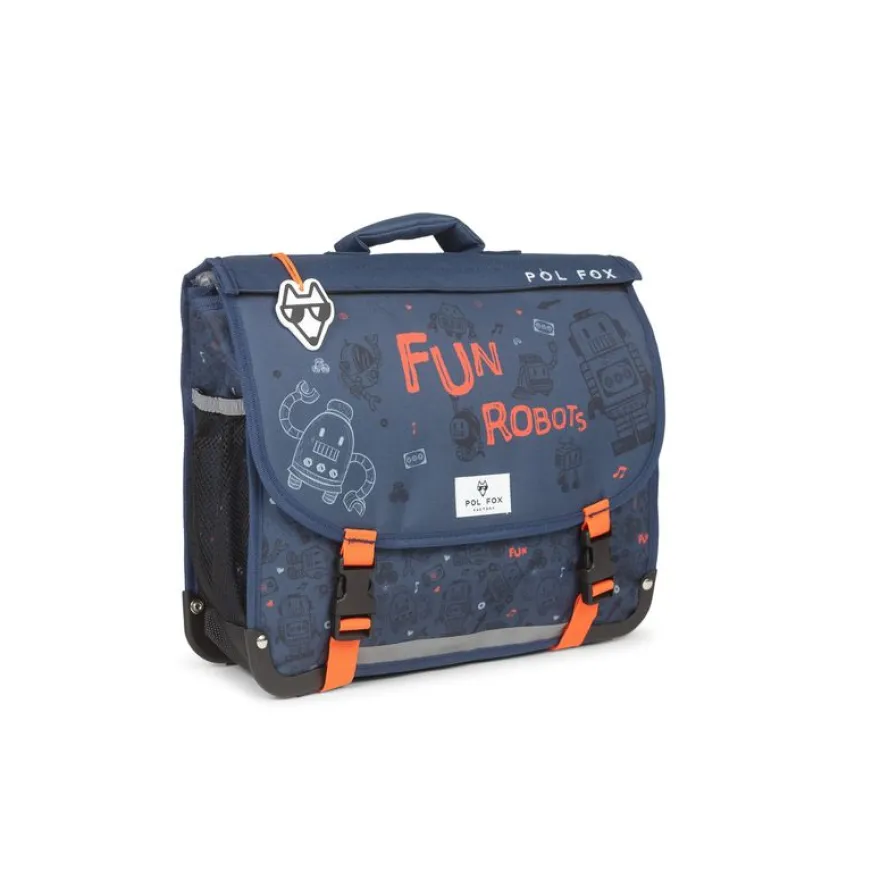 Cartable réversible Robot - 38 cm - 2 compartiments - bleu - Pol Fox