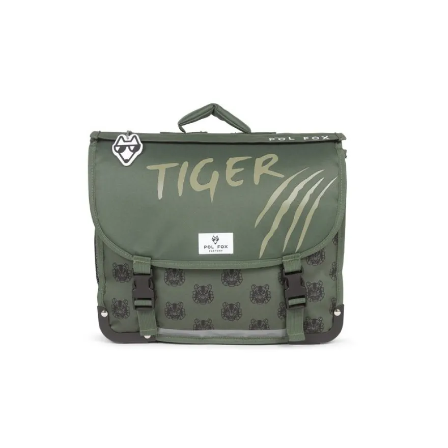 Cartable réversible Tiger - 38 cm - 2 compartiments - vert - Pol Fox