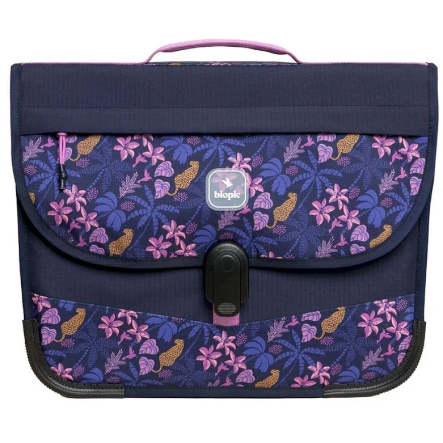 Cartable scolaire Léo - 38 cm - 2 compartiments - jungle - Biopic