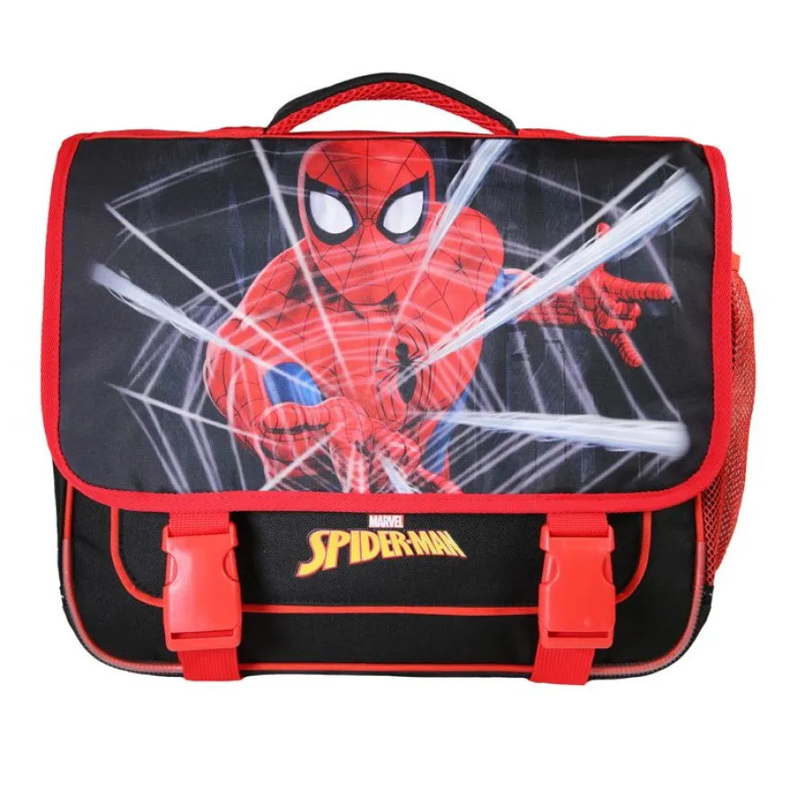 Cartable Spiderman - 38 cm - 2 compartiments - Noir - Bagtrotter
