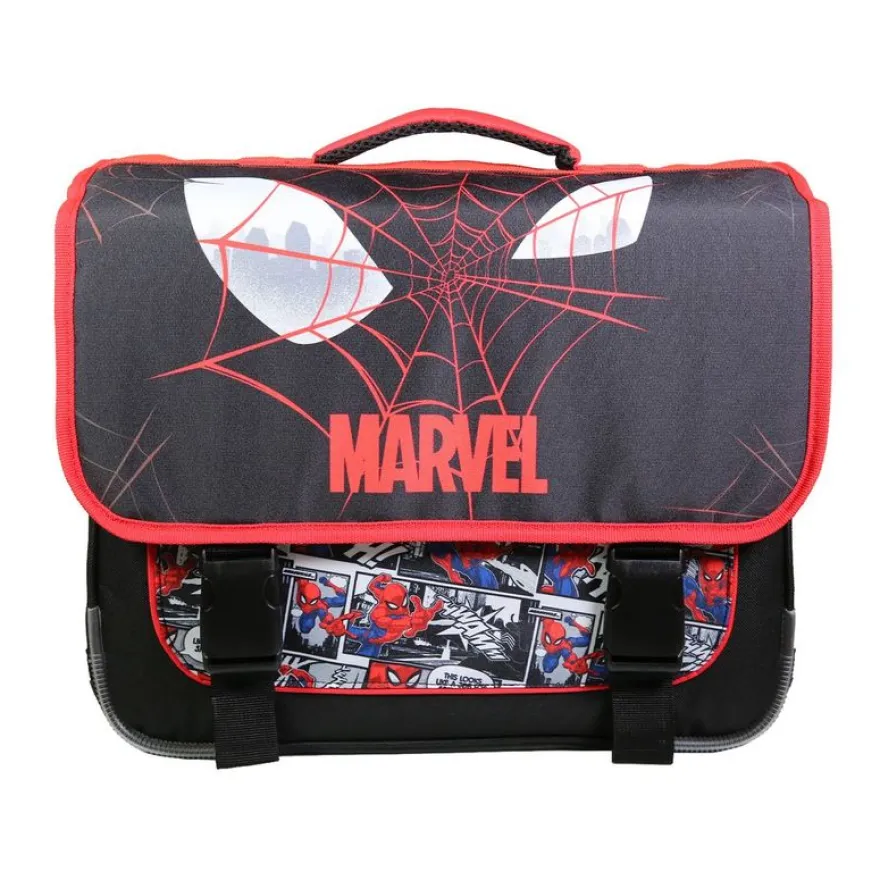 Cartable Spiderman 38 cm - 2 compartiments - noir - Bagtrotter