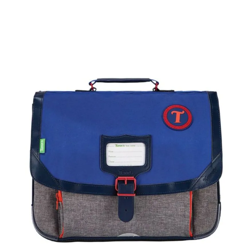 Cartable Tann's Pierre 38 cm - 1 compartiment - chine / bleu