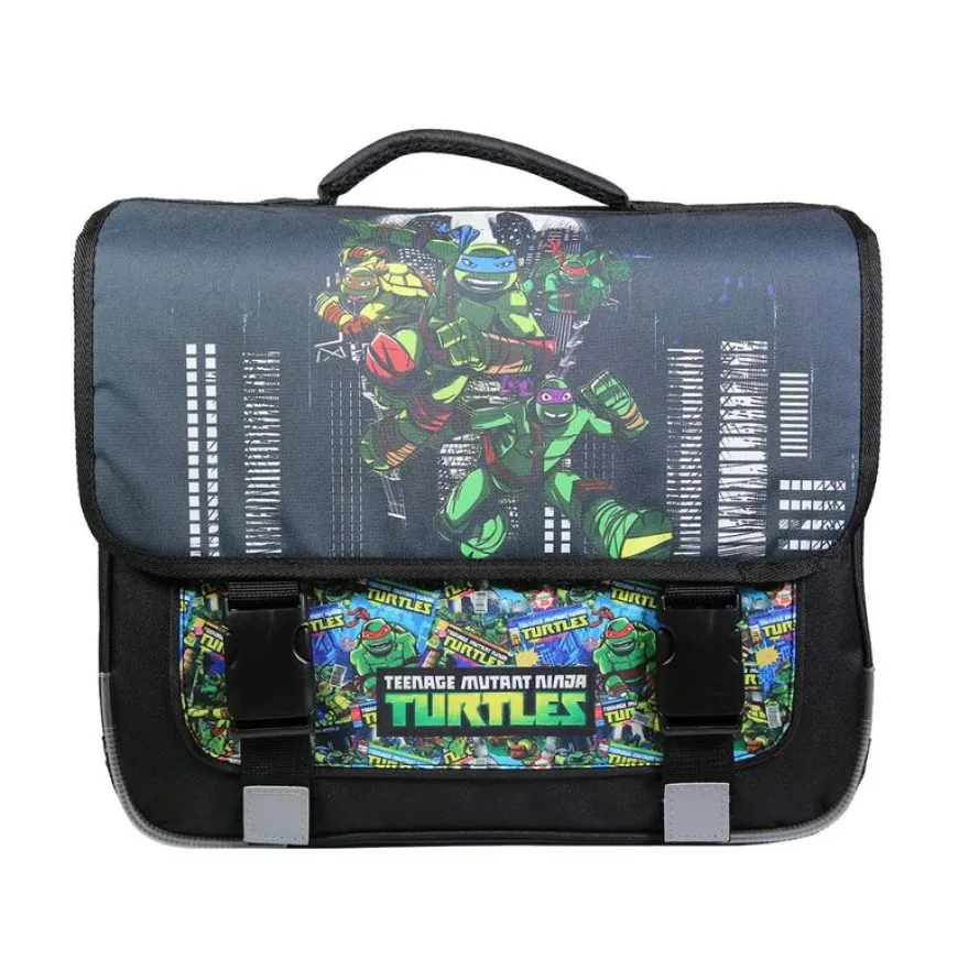 Cartable Tortues Ninja 38 cm - 2 compartiments - noir - Bagtrotter