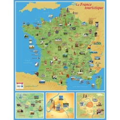 Carte muette Tourisme - 66 x 84,5 cm - Bouchut