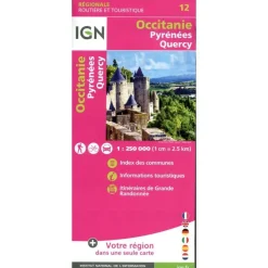 Carte Occitanie Recto/Verso Pyrénées Quercy