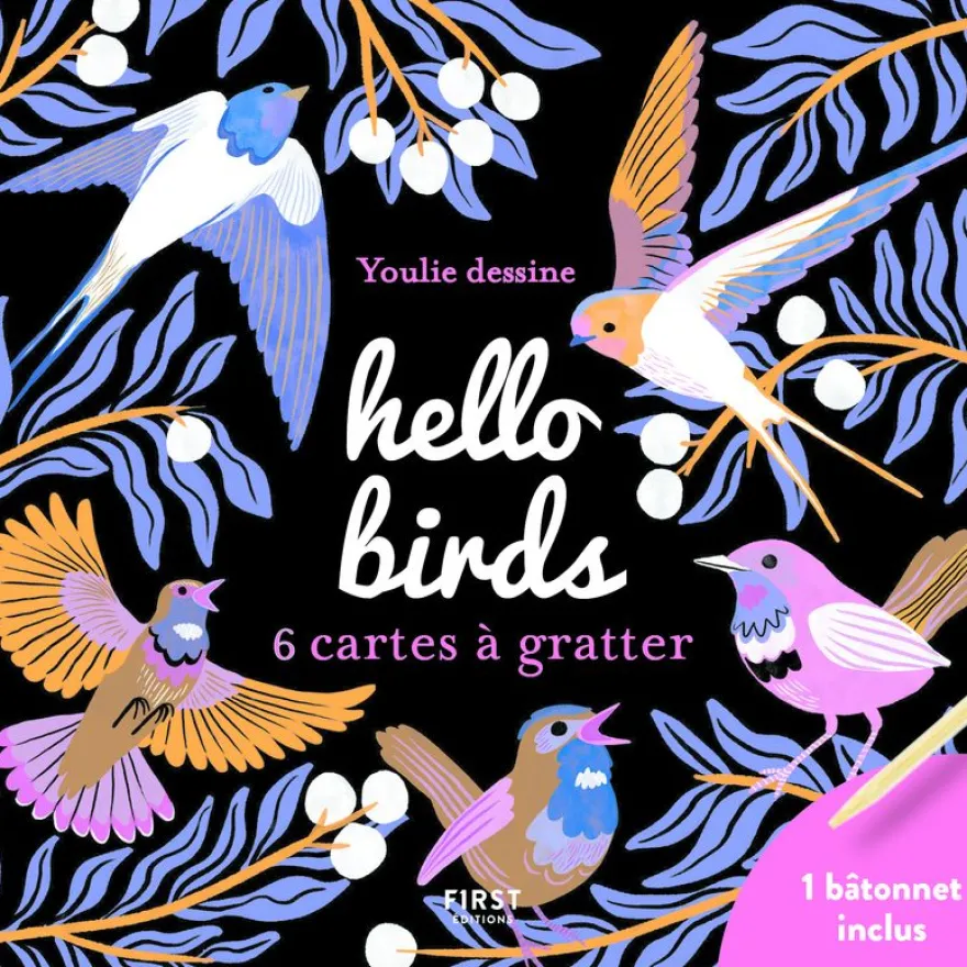 Cartes à gratter mini - Hello birds