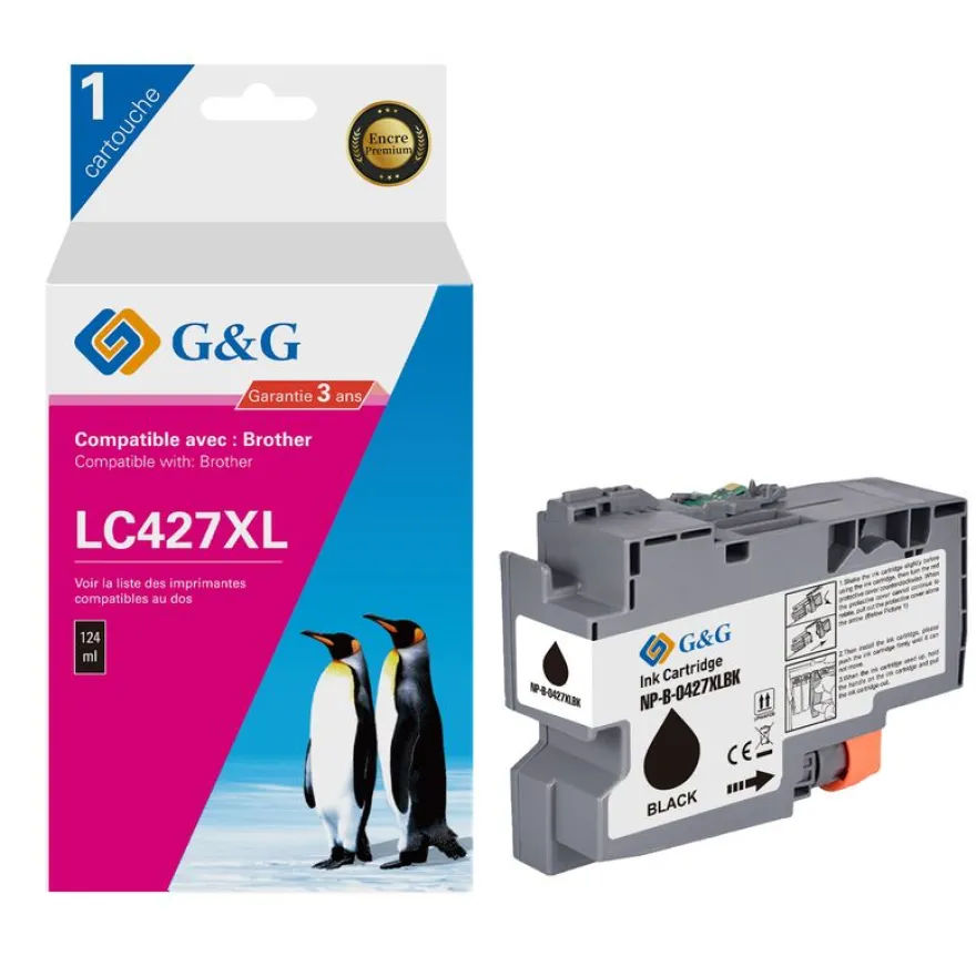 Cartouche compatible Brother LC427XL - noir - G&G