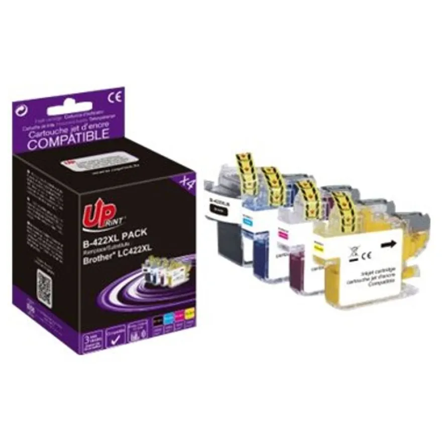 Cartouche compatible Brother LC422XL - pack de 4 - noir, cyan, magenta, jaune - Uprint