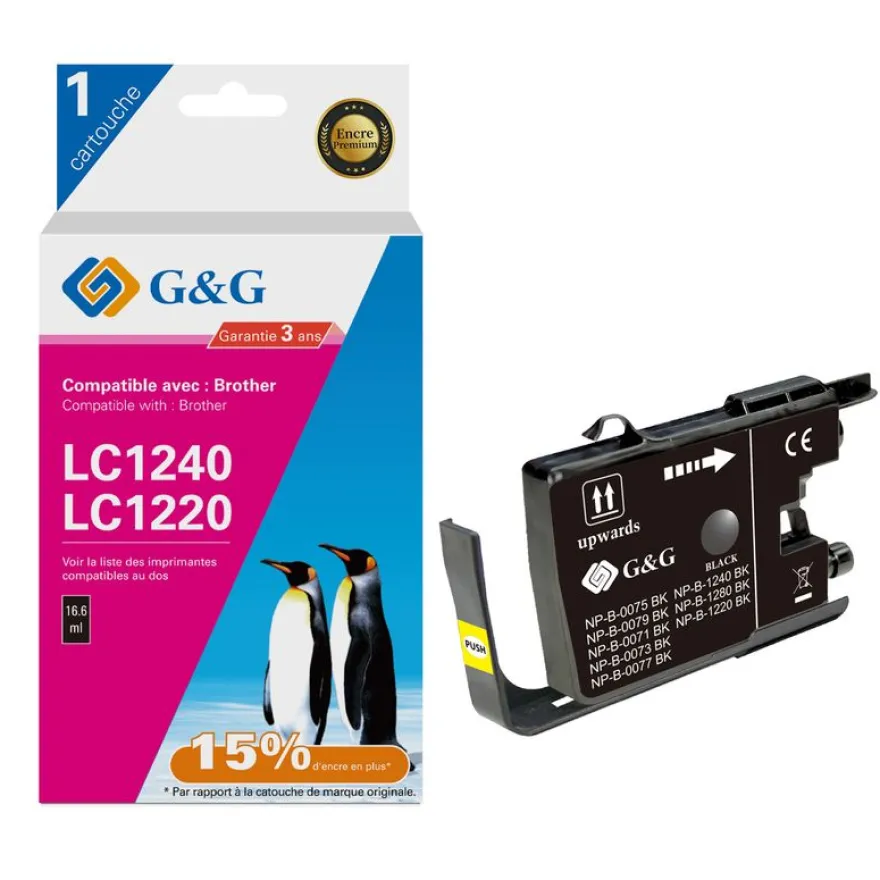 Cartouche compatible Brother LC1240 - noir - G&G