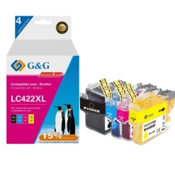 Cartouche compatible Brother LC422XL - Pack de 4 - noir, cyan, magenta, jaune - G&G