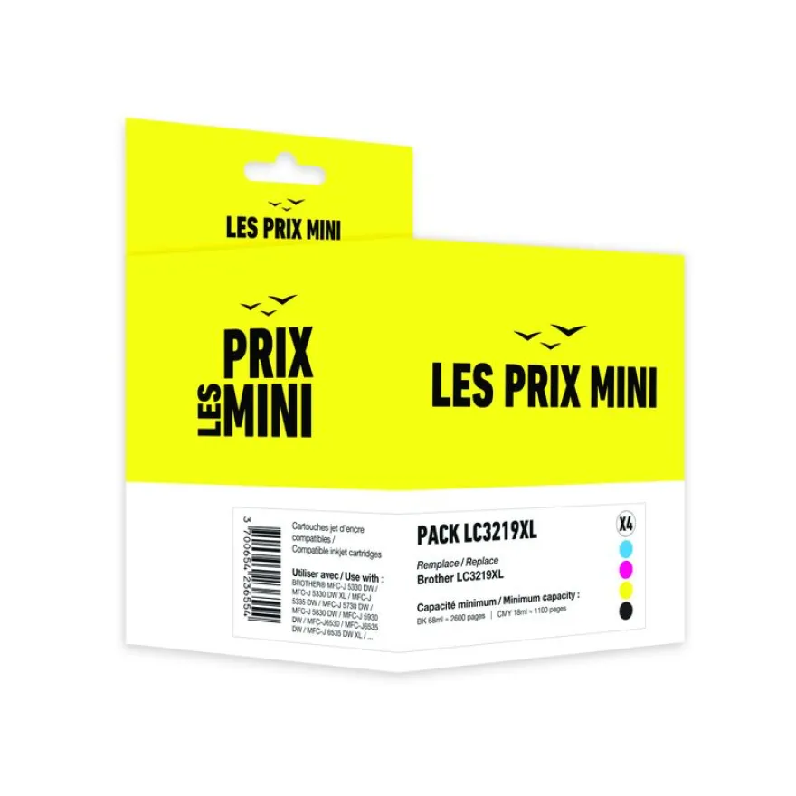 Cartouche compatible Brother LC3219XL - Pack de 4 - noir, cyan, magenta, jaune - Les prix mini