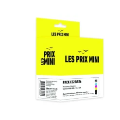 Cartouche compatible Canon PGI-525/CLI-526 - Pack de 5 - noirs x2, cyan, magenta, jaune - Les prix mini