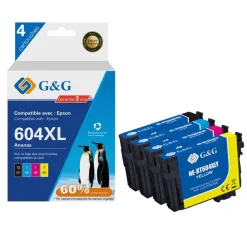 Cartouche compatible Epson 604XL Ananas - Pack de 4 - noir, cyan, magenta, jaune - G&G