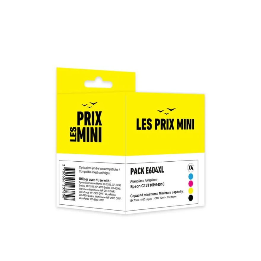 Cartouche compatible Epson 604XL Ananas - pack de 4 - noir, jaune, cyan, magenta - Les prix mini