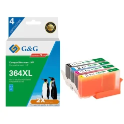 Cartouche compatible HP 364XL - Pack de 4 - noir, cyan, magenta, jaune - G&G