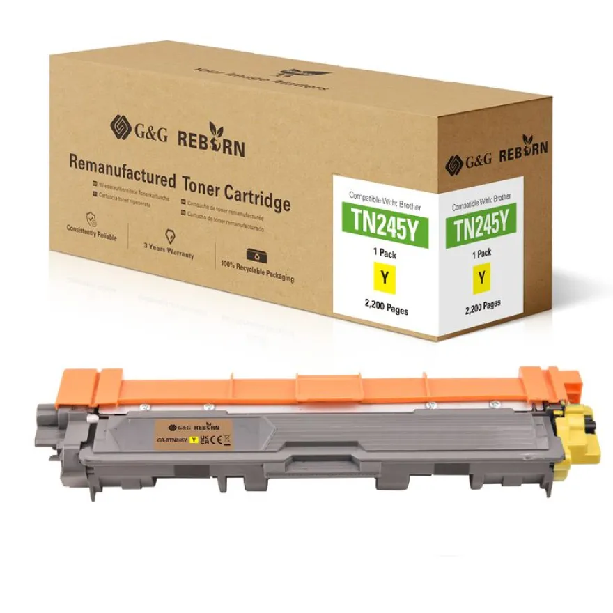Cartouche laser remanufacturée Brother TN245 - jaune - G&G