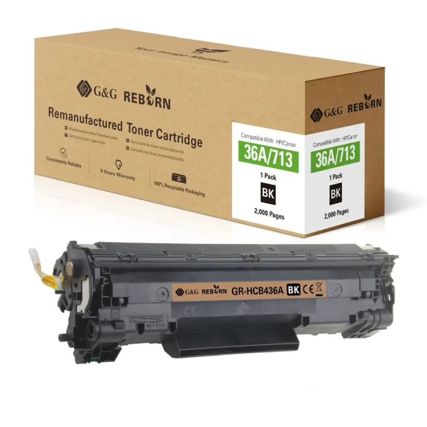 Cartouche laser remanufacturée HP 36A - noir - G&G