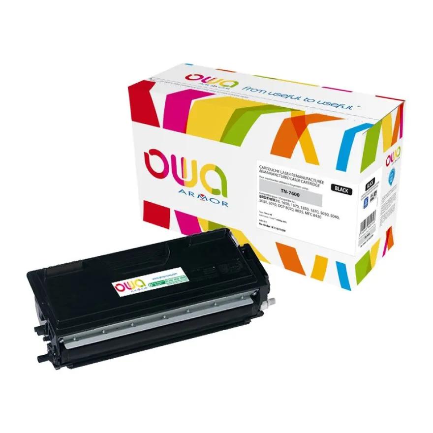 Cartouche laser remanufacturée Brother TN7600 - noir - Owa