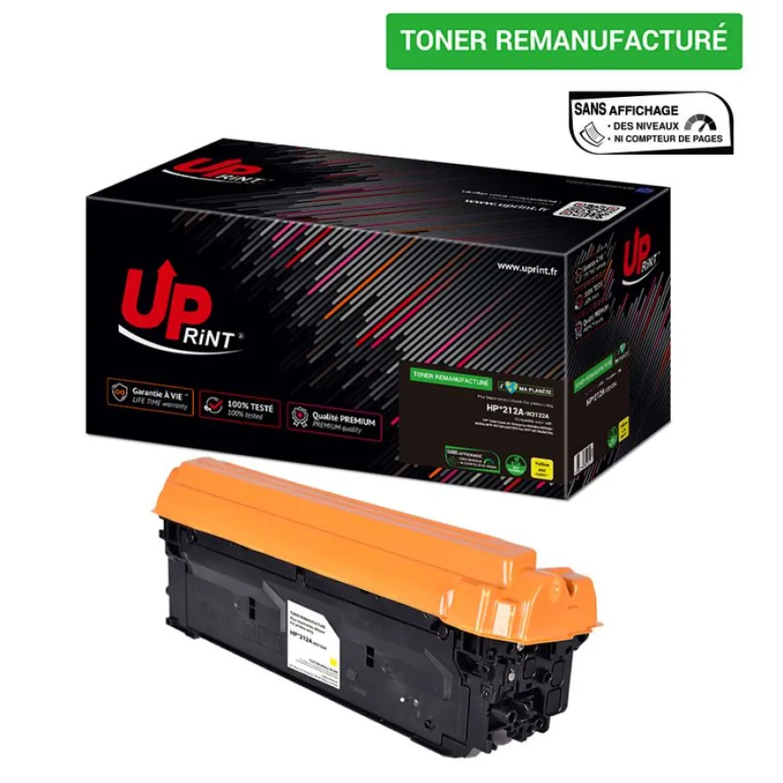 Cartouche laser remanufacturée HP 212A - Jaune -Uprint
