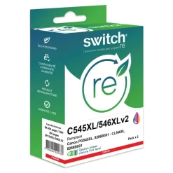 Cartouche remanufacturée Canon PG-545XL/CL-546XL - Pack de 2 - noir, cyan, magenta, jaune - Switch