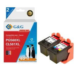 Cartouche remanufacturée Canon PG-560XL/CL-561XL - Pack de 2 - noir, cyan, magenta, jaune - G&G