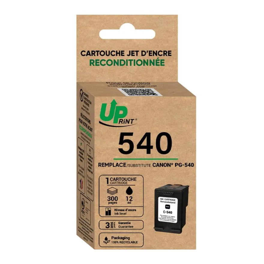 Cartouche remanufacturée Canon PG540 - noir -Uprint