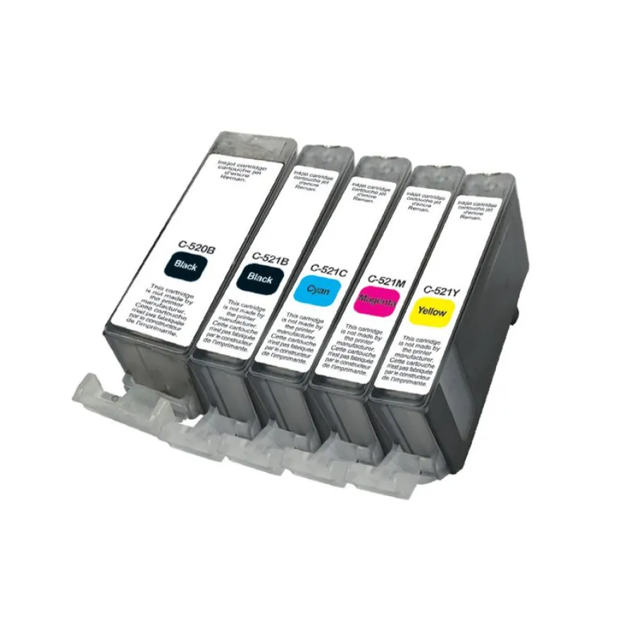Cartouche remanufacturée Canon PGI-520/CLI-521 - pack de 5 - noir x2, cyan, magenta, jaune - Uprint