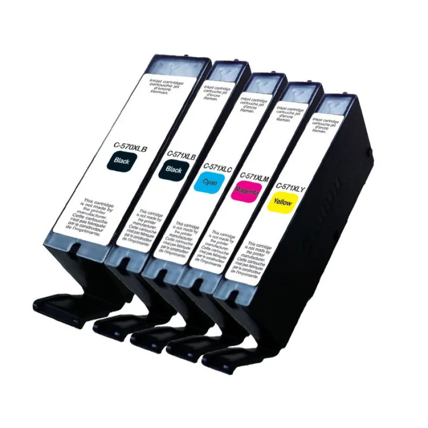 Cartouche remanufacturée Canon CLI-571XL/PGI-570XL - pack de 5 - noir x2, cyan, magenta, jaune - Uprint